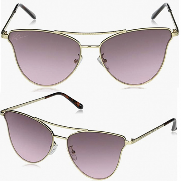Vince Camuto Cat-Eye Aviator Sunglasses Gold Purple - Picture 1 of 9